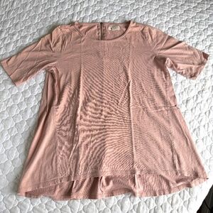 Madewell Back 1/4 Zip Flared Hem Top Size Small